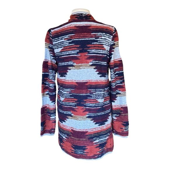 Lucky Brand Open Draped Cardigan Sweater In Aztec / Southwestern Print in Small - Picture 5 of 9